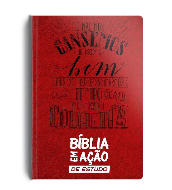Bíblia em ação de estudo - Versão mensagem - Luxo vermelha