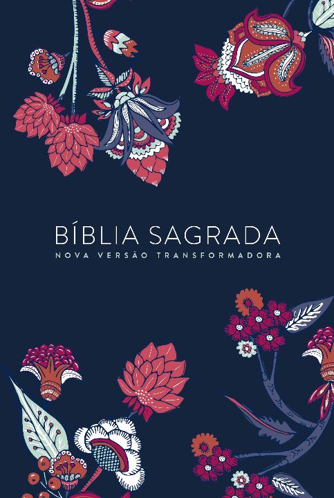 Bíblia Nvt Letra Normal - Indian Flowers (Azul Marinho)