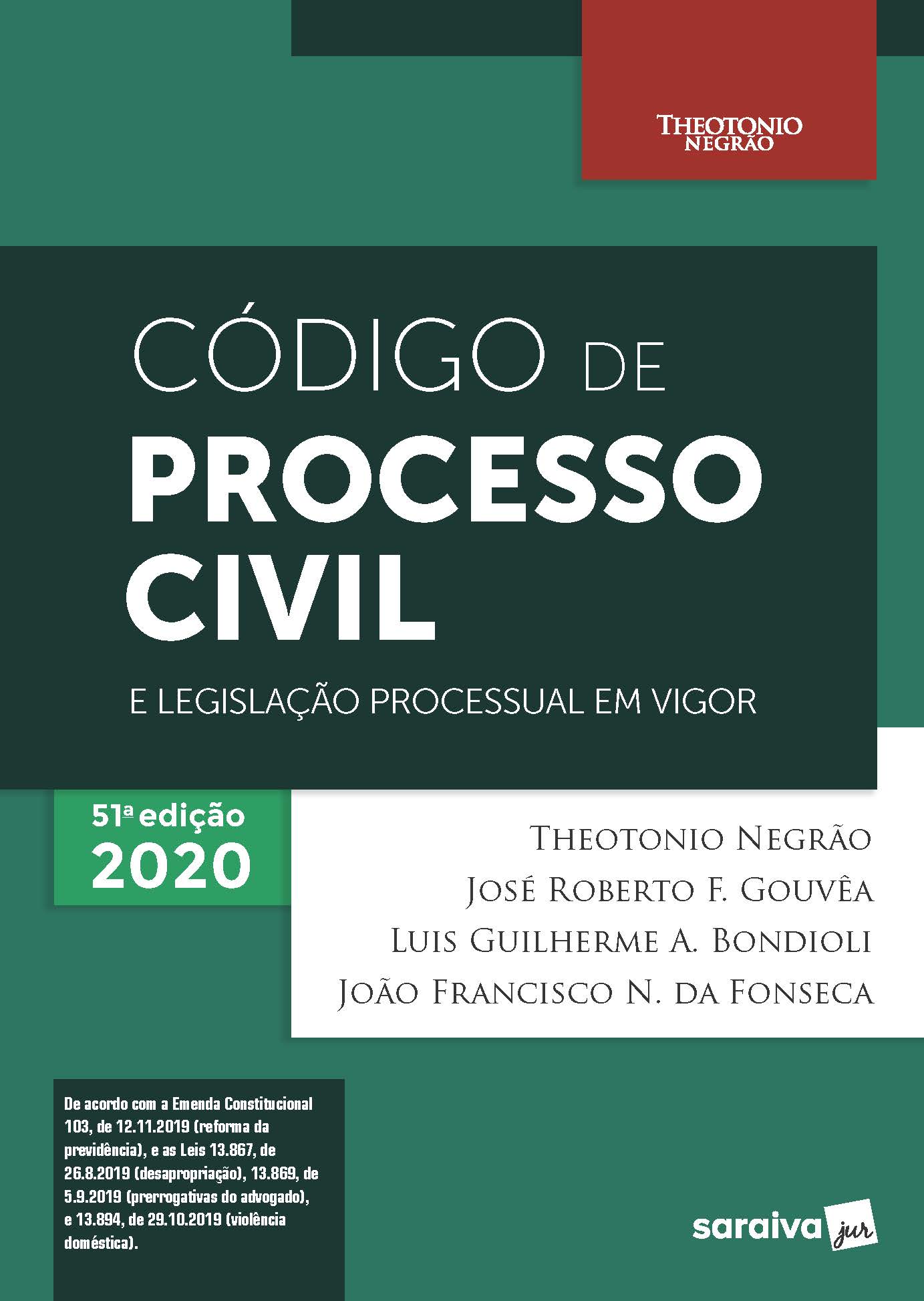 Código de Processo Civil e Legislação Processual em Vigor - 51ª Edição 2020