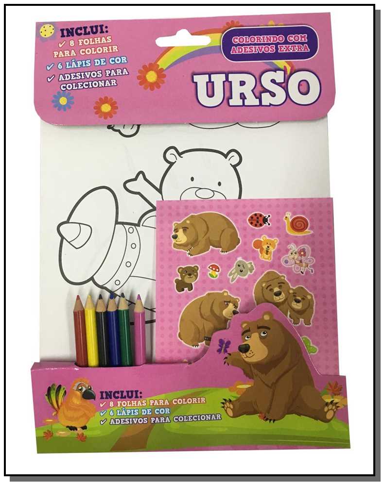 Colorindo Com Adesivos - Urso