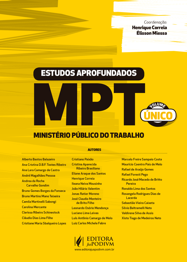 ESTUDOS APROFUNDADOS DO MPT (2020)