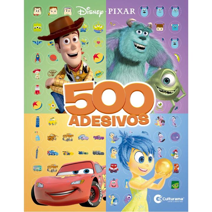 Livro Com 500 Adesivos Disney Pixar