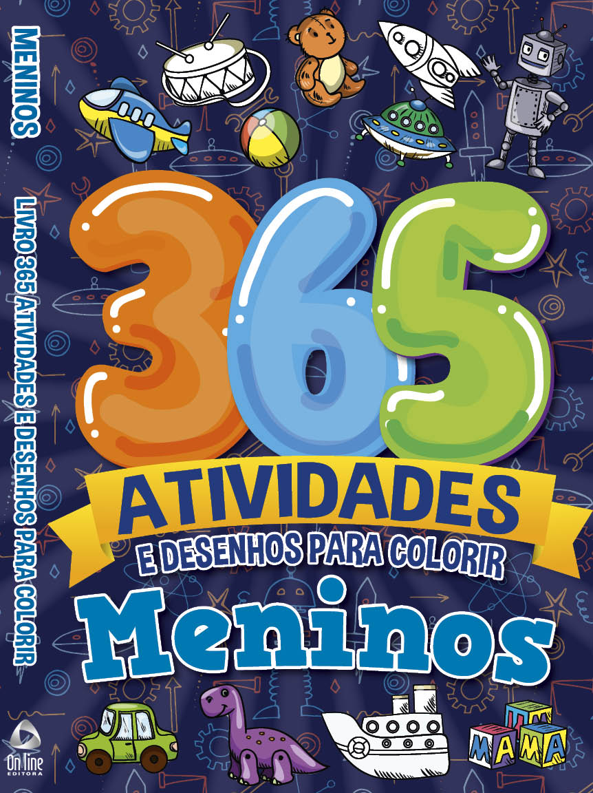 Meninos - Livro  365 Atividades e Desenho Para  Colorir